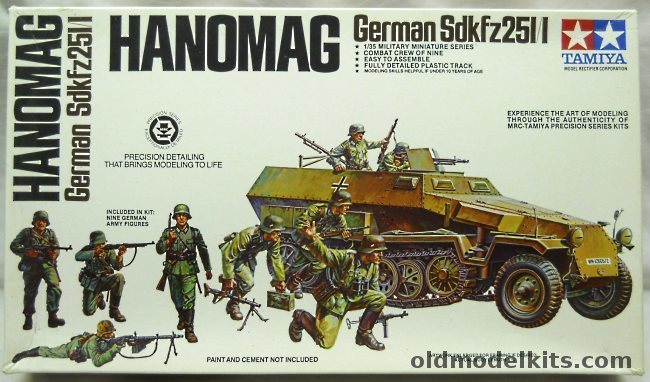 Tamiya 1/35 Hanomag Sdkfz 251/1 With Combat Crew Of Nine, MM-120A plastic model kit